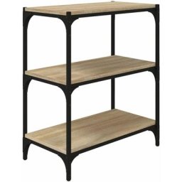 Bibliothèque Chêne Sonoma 60x33x70,5 cm Bois d'ingénierie acier Vidaxl Chêne sonoma