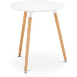 Table de Salle à Manger Cuisine Maison Repas Dîner Ronde mdf Bois ø 60x73 cm - Blanc