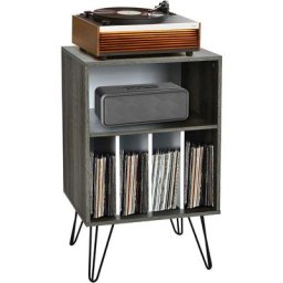Table d'Appoint avec Armoire de Rangement,Bout de Canape pour Bureau,Salon avec Pieds en Metal, 5