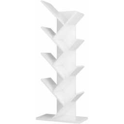 Bibliothèque Livres Arbre Étage Artistique Colonne Bureau Rangement en Bois Meuble de Salon pour cd