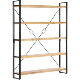 Bibliothèque à 5 niveaux 140x30x180 cm Bois de manguier solide Vidaxl Marron