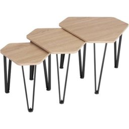 Tectake - Ensemble de tables d'appoint Torquay - Ensemble de 3 tables d'appoint, table basse, table