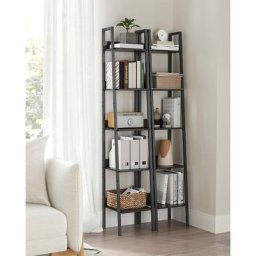 Vasagle Étagère Échelle, Bibliothèque à 5 Niveaux, Meuble de Rangement sur Pied, Bureau, Salon,