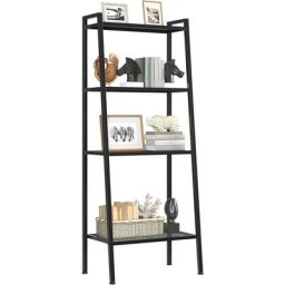 Tagère de Rangement à 4 Niveaux Bibliothèque pour Salon Étagère Echelle sur Pieds pour Salle de