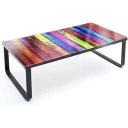 Table Basse Salon scandinave en Verre trempé avec Table de Chevet en métal, Chambre à Coucher,