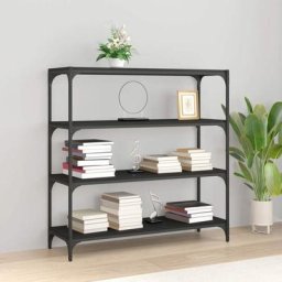 Bibliothèque Étagère de Rangement - pour Bureau Salon Chambre Cuisine Noir 100x33x100 cm Bois