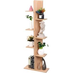 Costway - Etagère pour Fleurs/Bibliothèque Étagère de Rangement en mdf Étagère pour Livres Forme