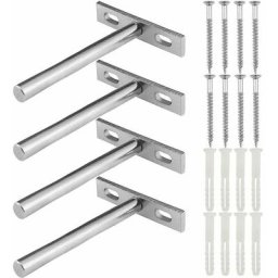 Cachée Forme de t Support d'Étagère Mural,Triomphe 4 Pièces Cachées Fixation Supports en Métal pour