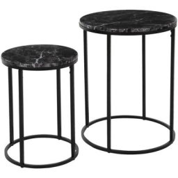 H&s Collection - Ensemble de tables d'appoint 2 pcs noir Noir