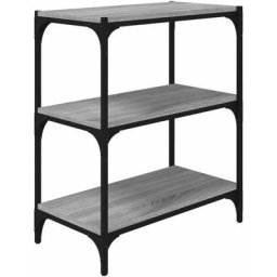 Bibliothèque Sonoma gris 60x33x70,5 cm Bois d'ingénierie acier Vidaxl Sonoma gris