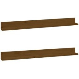 Tagères murales 2pcs Marron miel 110x11x9cm Bois de pin massif Vidaxl marron miel