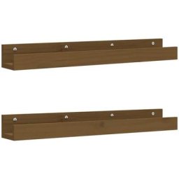 Tagères murales 2 pcs Marron miel 80x12x9cm Bois de pin massif Vidaxl marron miel