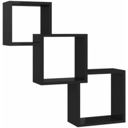 Tagères murales cubiques noir brillant bois d'ingénierie Vidaxl High gloss black