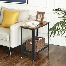 VASAGLE Table d'appoint, Table de Chevet, Style Industriel, Montage Facile, Gain de Place, avec
