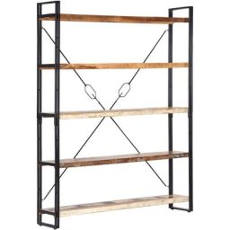 Bibliothèque 5 niveaux 140x30x180cm Bois solide de récupération Vidaxl Marron