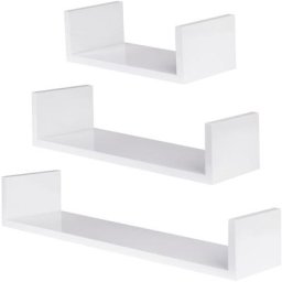 Tectake - Lot de 3 tablettes murales luisa - lot de 3 etageres murales, bibliotheques murales,