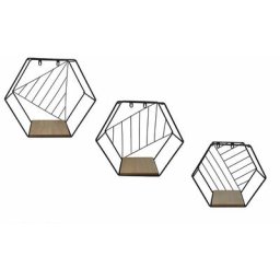 Tagères murales hexagon Lot de 3 au design hexagonal