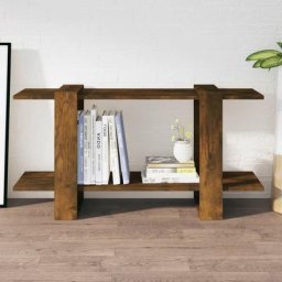 Bibliothèque Étagère de Rangement - pour Bureau Salon Chambre Cuisine Chêne fumé 100x30x51 cm Bois