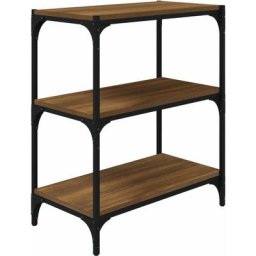 Bibliothèque Chêne brun 60x33x70,5cm Bois d'ingénierie et acier Vidaxl Chêne marron