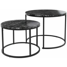 Ensemble de tables d'appoint 2 pcs noir H&s Collection Noir