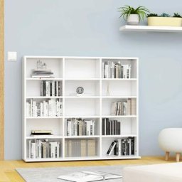 Meuble de Rangement cd/dvd | Meuble Étagère Blanc 102x23x89,5 cm Aggloméré 92574 - Blanc