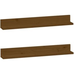 Tagères murales 2 pcs Marron miel 80x11x9cm Bois de pin massif Vidaxl marron miel