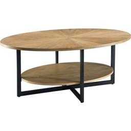 Table Basse de Salon, Table de canapé Ovale, Table Basse à 2 étages, Table a Café Bas