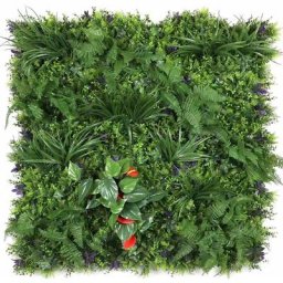 Sans Marque - Mur végétal artificiel - Modèle fleur rouge - Dimensions : 100 x 100 cm