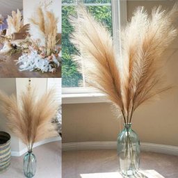 Unho - Lot de 3 Herbes de la Pampa Sechees Artificielle 110cm Deco Bohème pour Mariage Salon