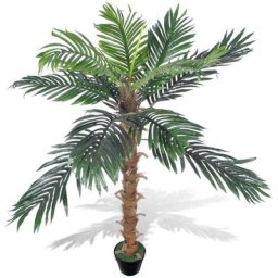 Hommoo - Palmier Artificiel Plastique avec Pot 140 cm HDV08710