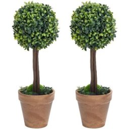 Plantes de buis artificiel 2 pcs avec pots Boule Vert 41 cm Vidaxl n/a