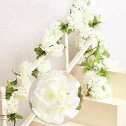 Blanc - 2 pièces x 235cm fleurs artificielles fleurs de cerisier guirlande vigne feuille haie