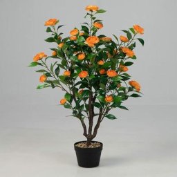 Plante Artificielle en Pot 100CM/Fausse Camélia 37 Têtes avec Galets de Fleurs de Pluie-Résistantes
