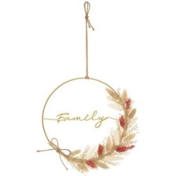 Déco murale fleurs sechées Wonder - métal - D24 cm Atmosphera créateur d'intérieur - Rouge