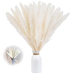 Lot de 30 Herbe de pampa séchée vases de fleurs artificielles séchées de 43 cm, décoration d'herbe