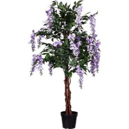 Arbre artificiel glycine, fleurs violettes, choix de taille, 120 cm - Plantasia