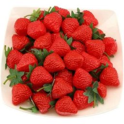 30 Pcs Artificielle Rouge Fraise Faux Plastique Fraises Fruits Décoration De Noël