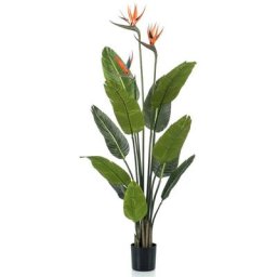 Plante artificielle Strelitzia en pot avec fleurs 120 cm Emerald Vert