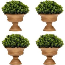 COSTWAY Lot de 4 Plantes Artificielle en Pot Écologique Réalistes Interieur, Fausses Pomme de Pin