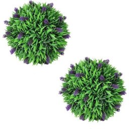 Vidaxl - Ensemble de 2 boules de buis artificiel avec lavande 30 cm n/a