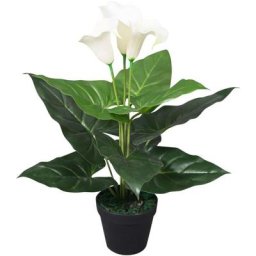 Plante artificielle avec pot Lis Calla 45 cm Blanc Vidaxl Blanc
