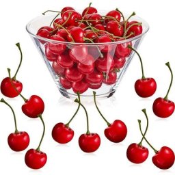 100pcs modèle de cerises artificielles de simulation de cerise pour la photographie de décor à la