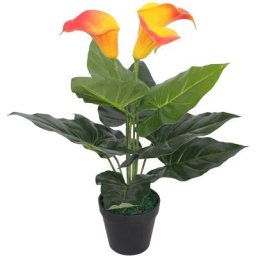 Plante artificielle avec pot Lis Calla 45 cm Rouge et Jaune Vidaxl Rouge