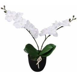 Plante artificielle avec pot Orchidée 30 cm Blanc vidaXL - Blanc