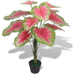 Plante artificielle avec pot Caladium 85 cm Vert et Rouge vidaXL - Green