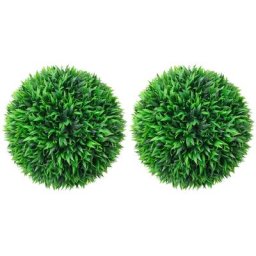 Lot de 2 Boules de buis artificielles | Plante artificielle 38 cm 42228 - Vert
