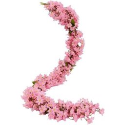 2 Pcs 5.6FT Artificielle Sakura Fleurs De Cerisier Fleurs Suspendues Vigne Faux Sakura Guirlande
