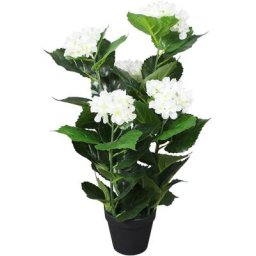 Plante hortensia artificielle avec pot 60 cm Blanc Vidaxl Blanc