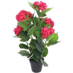 Plante hortensia artificielle avec pot 60 cm Rouge Vidaxl Rouge