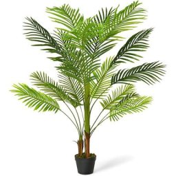 Palmier Phoenix avec Pot 1,3m, Plante Artificielle Décoration Intérieure pour Bureau, Maison, Salon